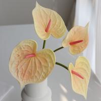 4 Uds. De artesanías de plantas, ramo de anturio de tacto Real, ramo Artificial Flexible hecho a mano para Navidad - details 5