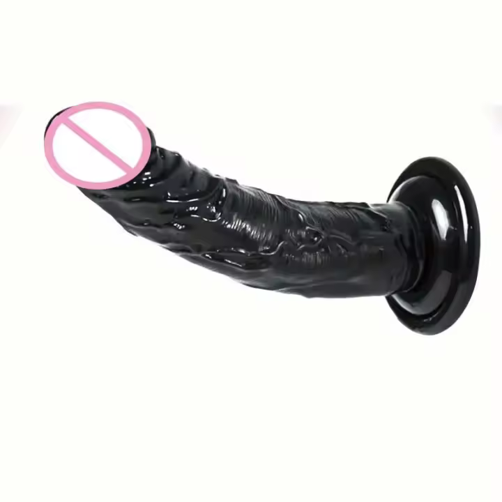 Consoladores negros suaves con ventosa para adultos, pene, Juguetes sexuales realistas, Consolador Anal, pene, Consolador - 1