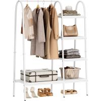 Perchero de pie para ropa con compartimentos de almacenamiento para dormitorio, entrada, percheros de pasillo, estante para ropa o perchero. - details 0