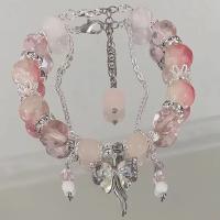 Pulsera de Cristal con Cuentas Sencillas Estilo Coreano con Flores de Pato y Plumas - details 5