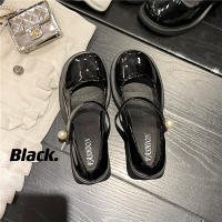 Nuevo francés retro boca ligera perla cabeza redonda tacón grueso tacón alto zapatos Mary Jane - details 10