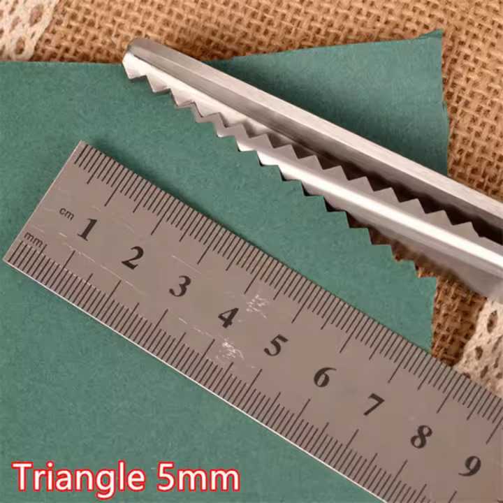 Tijeras onduladas triangulares para costura, tijeras de encaje de tela, mango de agarre cómodo, artesanía profesional Zig Zag - 1
