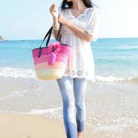 Bolso de hombro de paja tejido hecho a mano, bolso de gran capacidad para mujer, bolso de compras tejido para viajes en la playa y verano, bolso informal para mujer - details 2