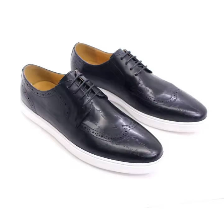 Clásico británico hecho a mano zapatos de los hombres marrón moda cómodos pisos - 1