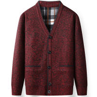 Otoño Invierno Casual cuello en V mantener caliente Tops al aire libre suelto versátil tejido polar abrigo nuevo sólido moda Cardigans suéter hombre - details 1