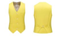 Chaleco de traje Formal de un solo pecho para hombre, talla grande 6XL, Color negro, verde, Color puro, baile de boda, vestido de fiesta Social de negocios - details 9