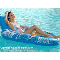 Tumbona inflable con respaldo para barco, silla flotante con forma de hoja de arce, piscina, arena, sombrilla, asiento, anillo en U, flotador de agua - details 1