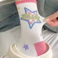 Calcetines tobilleros de flores Y2K para deportes al aire libre, calcetines cortos con estrella de cereza, estilo Ins con letras, calcetines de dibujos animados a media pantorrilla para estudiantes - details 2