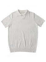 Camiseta con cuello de punto de color liso para hombre, informal, a la moda, retro, verano - details 5