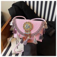 Bolso tejido a mano de verano estilo étnico de paja 2025 moda de interés especial nueva bandolera de hombro para vacaciones en la playa - details 18