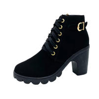 Botas con cordones de tacón alto de PU para mujer, zapatos de plataforma europeos, entrega rápida, primavera e invierno, recién llegados - details 21