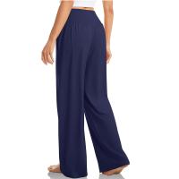Pantalones De Algodón Y Lino Para Mujer Estilo Casual Cintura Baja De Temporada Todo El Año Pantalones Rectos Caídos De Pierna Ancha Color Sólido De Media Altura - details 25