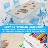 Mesa de Niños Ajustable en Altura Juego de Sillas de 4 Ideal para Jardín de Infantes y Habitación - details 81