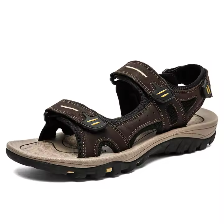 Sandalias de Cuero Genuino para Hombre Novedad de Verano, Talla Grande 38-48, Zapatos Casuales para Exteriores - 1