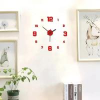 Reloj digital Reloj de pared Sala de estar Jardín grande Espejo acrílico Etiqueta Decoración Decoración para dormitorio Decoración Relojes - details 2