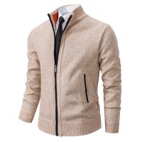 Otoño/Invierno Chaqueta Deportiva Casual Hombre, New Jersey , Color sólido, Cuello alzado, Cálido, Clip con cierre de cremallera, Cardigan Hombre, Chaqueta Moda Cuello alzado Jersey - details 6