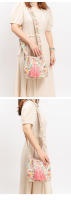 Bolso bandolera de lona para mujer, estilo étnico, bohemio con borlas - details 20