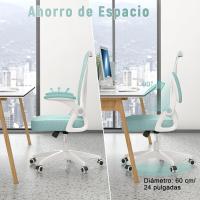 Silla de Oficina Ergonómica Ajustable Respirable, Ajustable, Giratoria de 360°, Reposabrazos Abatibles de 90°, Soporte Lumbar - details 20