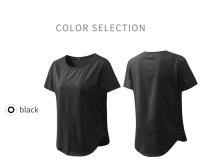 Camiseta deportiva lisa de manga corta para mujer, Top holgado para Fitness, camiseta de gimnasio - details 17