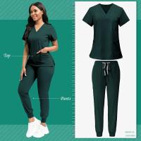 Uniformes médicos multicolores, conjunto de batas quirúrgicas para enfermeras de hospital, accesorios para enfermeras unisex, ropa de trabajo para salón de belleza y clínica dental. - details 16