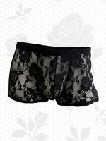 Calzoncillos hipster para hombre, 95% poliamida 5% elastano, estampado de encaje floral de alta elasticidad, tejido de punto, 110 g/m², ropa interior cómoda con detalle de encaje en contraste. - details 2
