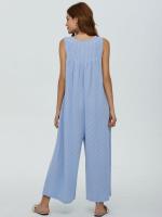 Pantalones sueltos de pierna recta, bolsillo de color sólido para mujer, casual, fresco, verano - details 18