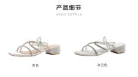 Sandalias de tacón alto con Cabeza redonda, diamante, arco nuevas, estilo, pequeño, tamaño grande, grueso, 41-43 - details 4