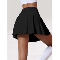 Faldas de mujer Sports Essentials pantalones de Color sólido muy elásticos Falda plisada de tela de seda de leche transpirable de doble capa - details 1