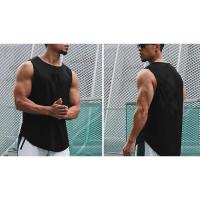 Summer Gym Tank Top Men Mesh Clothing Quick Dry Bodybuilding Sleeveless T Shirt Fitness Singlets Basketball Sports Muscle Vest - details 3