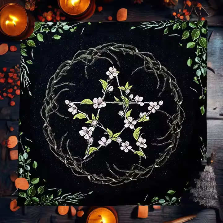 Mantel de Estrellas Decoración de Fiesta Pagan Astrología Tarot Cubierta de Mesa para Juego de Cartas - 1