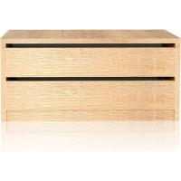 Armario Dos cajones, Mueble Auxiliar Almacenamiento Dormitorio, Modelo Uniq, Color Blanco, Medidas: 77 cm (Largo) x 38 cm (Alto) x 45 cm (Fondo) - details 11