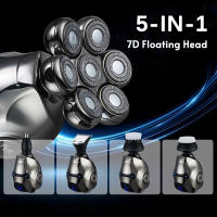 5-IN-1 Men Rechargeable Bald Head Electric Shaver 7D Floating Blade Head Beard Nose Ear Hair Trimmer Razor Clipper Facial Brush - details 3