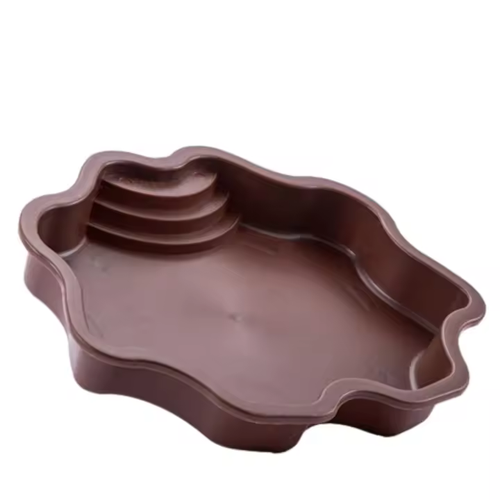 Piscina de baño de tortuga, plato de alimentación de reptiles, olla de agua, decoración de pecera de paisaje - 1