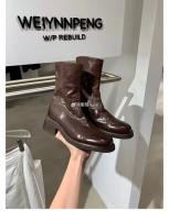 Nuevas botas finas de suela gruesa con cremallera de contracción lavadas botas cortas - details 3
