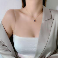 Collar de Lujo Superior con Colgante de Corazón del Mar de Cristal Colorido Acero Inoxidable 316L - details 2