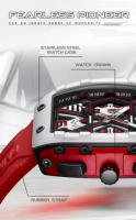 Reloj Deportivo de Cuarzo de Silicona de Lujo MARK FAIRWHALE Reloj Automático con Fecha para Hombres Resistente al Agua Estilo Tonneau - details 7