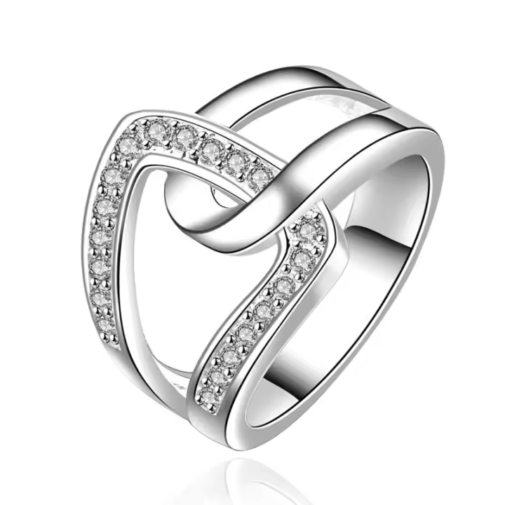 Anillo de Plata de Ley 925 para hombre y mujer, joyería de circonita con gancho de cristal, regalo - 1