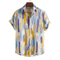 Camisa hawaiana retro con estampado floral para hombre, blusa 3D de manga corta, tops de verano, camisas de solapa urbana para playa, casual - details 12