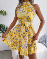 Vestido corto sin mangas con estampado de princesa dulce europea y americana para mujer - details 5