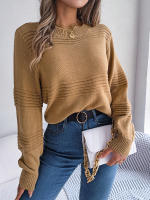 Jersey holgado informal de manga larga para mujer, Jersey de punto liso con cuello redondo, color blanco, para oficina, otoño e invierno, 2023 - details 12