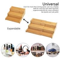 Organizador expandible de 3 niveles, armario de cocina para el hogar, estante Universal de bambú para especias - details 1