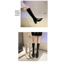 Botas De Tacón Cuadrado De Moda Para Mujer, Botas De Cabeza Cuadrada De Tacón Alto De Pila Alta - details 3