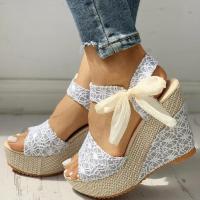 Zapatos de tacón con cuñas de encaje para mujer, ocio - details 1