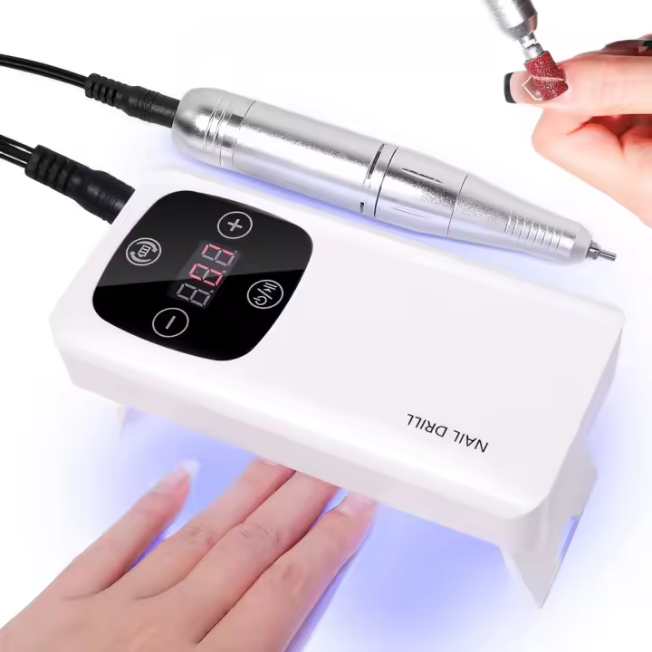 Taladro de Uñas Profesional 6 Brocas y Cinturón de Aburrimiento 45000 RPM con Pantalla LED - 1