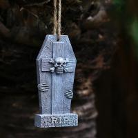 4 Uds Mini RIP lápidas calaveras DIY cementerio ataúd cementerio miniatura decoración de Halloween accesorios de adornos de jardín de hadas - details 14