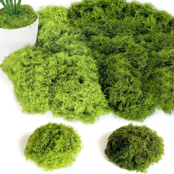 Decoración Artificial de Musgo 150g Simulación de Musgo Verde Ideal para Jardines Eternos y Manualidades - 1