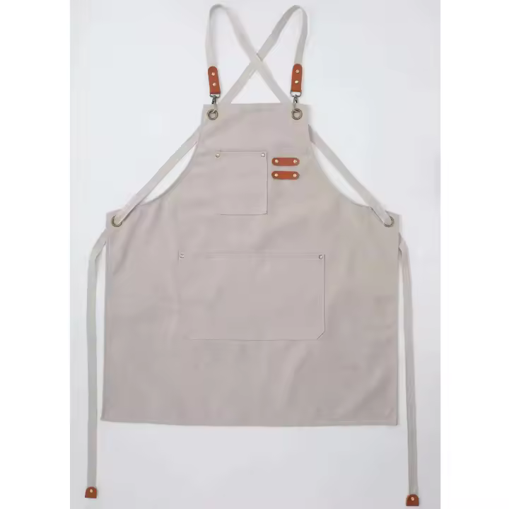 Vestido de jardinería de lona a la moda, delantal de trabajo para restaurante y cocina para mujer - 1
