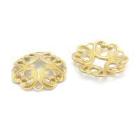 Tapas de cuentas de flores de latón de color no chapado, suministros de joyería Diy de alta calidad, collar, pendientes, accesorios para mujer - details 25