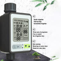 Temporizador de riego de jardín resistente al agua, programa múltiple controlador de riego automático operado por batería Sensor de lluvia pantalla grande - details 8