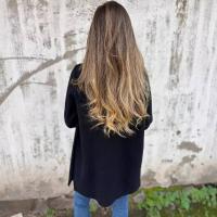 Otoño Invierno abrigos de lana para mujer casual cuello vuelto chaqueta abrigo señora - details 5